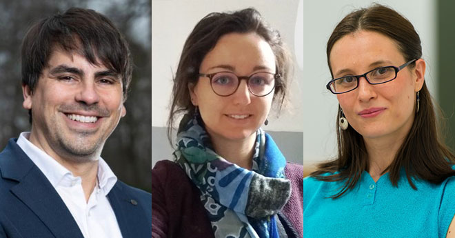 Winners of the Inter Circle U. Prize 2022: Professor Robert Arlinghaus, Dr. Manon Bajard and Dr. Barbara McGillivray.
