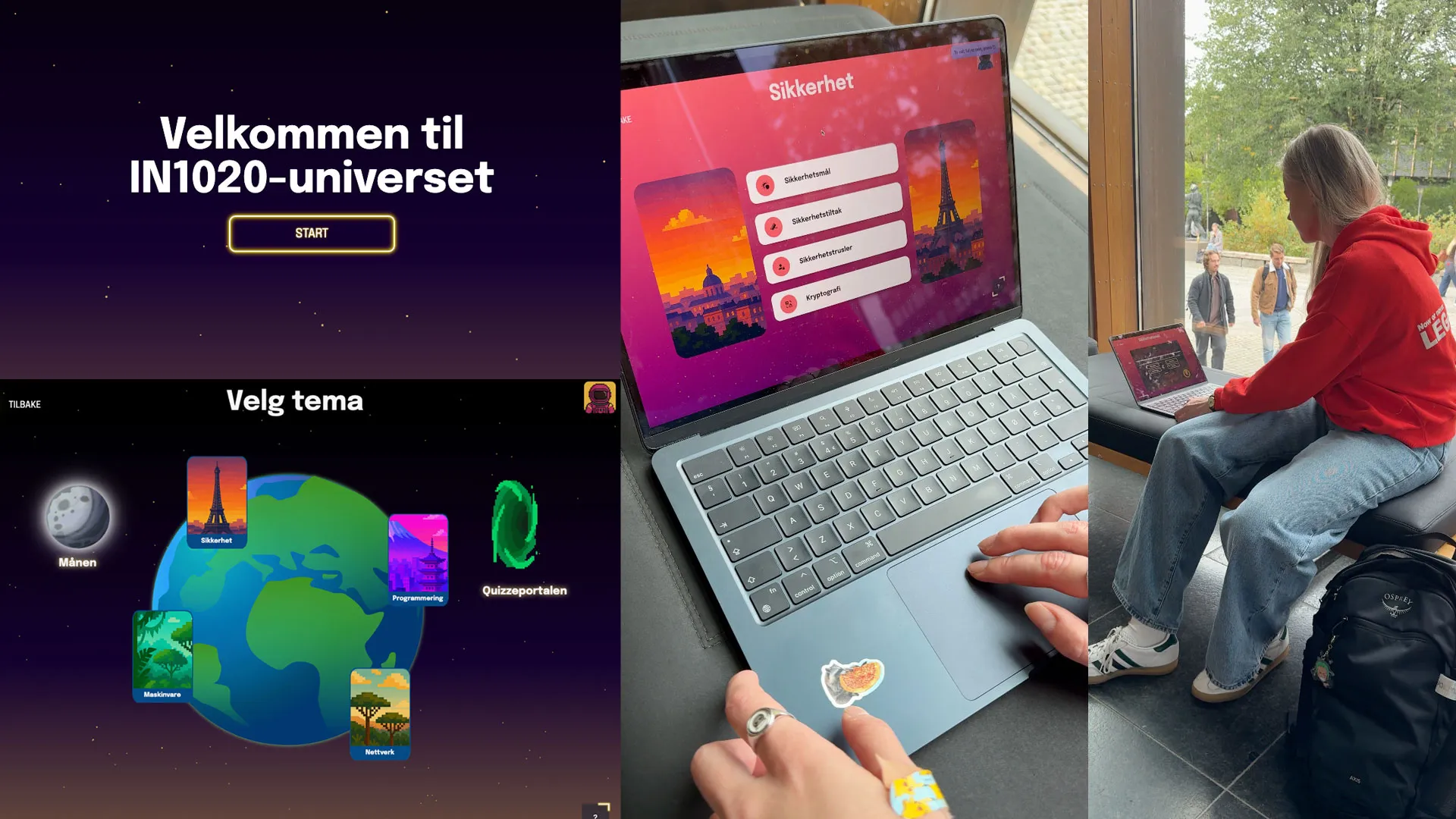 IN1020-universet: screenshots from the digital course