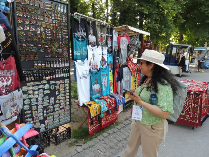 student during the walking tour in Belgrade