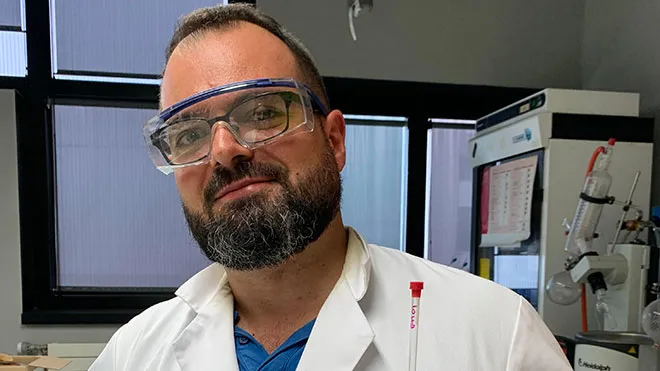 Giorgio Mattana in his lab