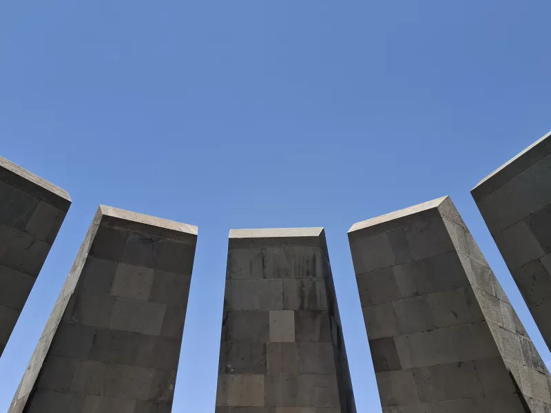 Blue sky and the roof of a building