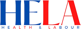 HELA - Health & Labour written in blue and red