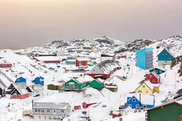 View over the town of Maniitsoq, Greenland. Photo by Filip Gielda - Visit Greenland