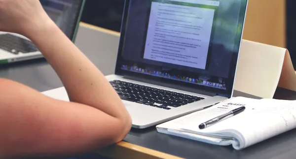 Student at her laptop