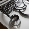 Laptop and stethoscope